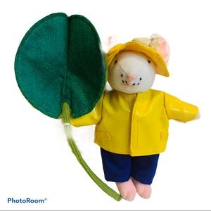 Stuart Little Style Plush Mouse In Rain Jacket 6”
